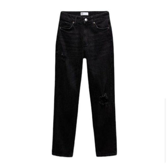 NWT Zara Black High-Rise Ankle Length Slim Jeans In Black Sz:10 - Picture 8 of 16